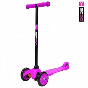 Самокат Y-Scoo mini A-5 Simple с цветными колесами, розовый (Y-Scoo, 4521rt)